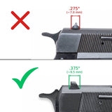 Browning Hi-Power [Vigilante Mark III Practical HP40] säädettävät rautähtäimet | kuituoptinen [etu- & takatähtäin] - Ubitzu