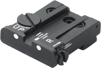 Glock [G17 G19 G26 & other] säädettävä takatähtäin | valkoiset pisteet - Ubitzu