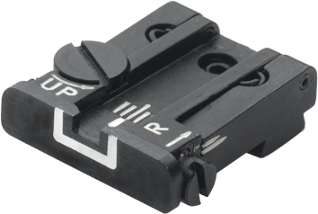 Glock [G17 G19 G26 & other] säädettävä takatähtäin | valkoiset viivat - Ubitzu