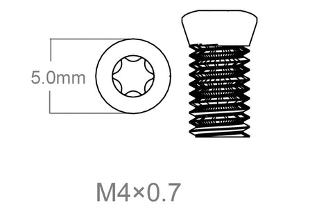 Ruuvisarja 3 kpl | M4x0.7 [T10] 8 mm - Ubitzu