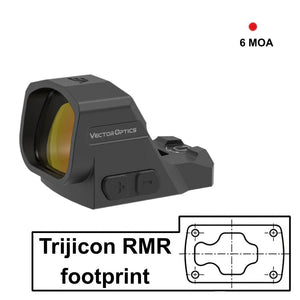 Punapistetähtäin rautähtäimet with Trijicon RMR footprint